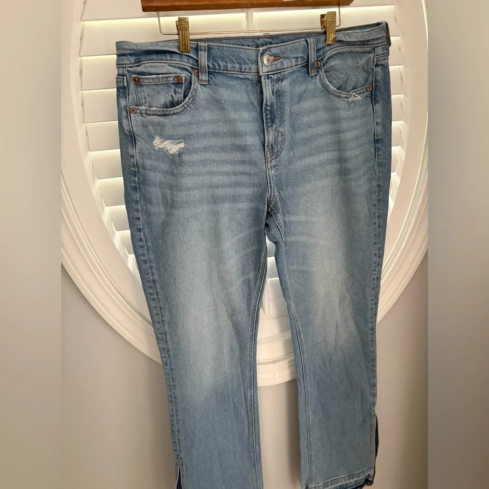American Eagle women’s 16 Long 90’s low rise skinny kick denim jeans - Picture 3 of 9